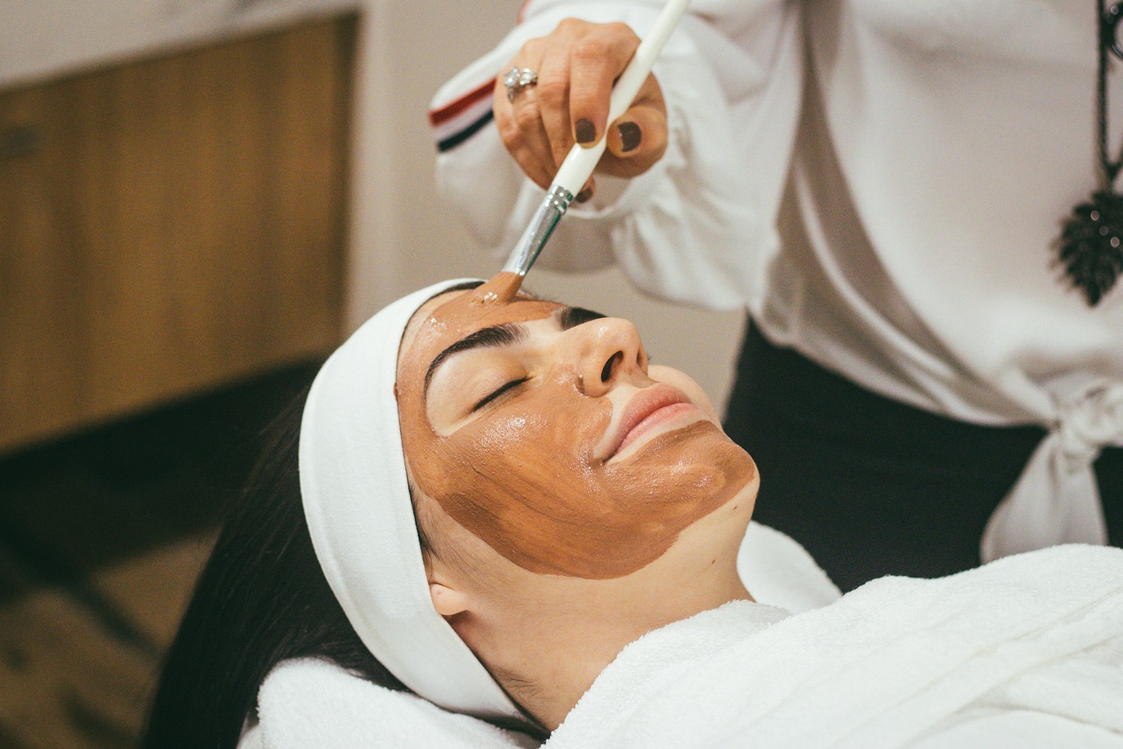 Chemical peel being applied